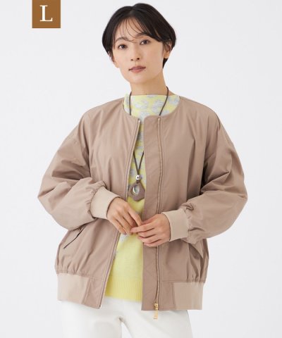【L】【はっ水・マシンウォッシャブル】グレイスメモリーノーカラーブルゾン