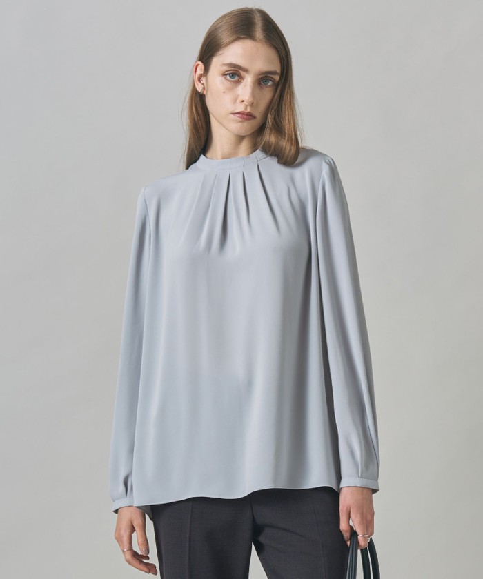 速乾・洗える】BackSatinAmunzen ラッフルデザインブラウス(505894000