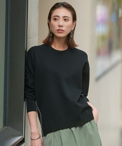 【洗える】 シンセティックダブルフェイス ニットプルオーバー