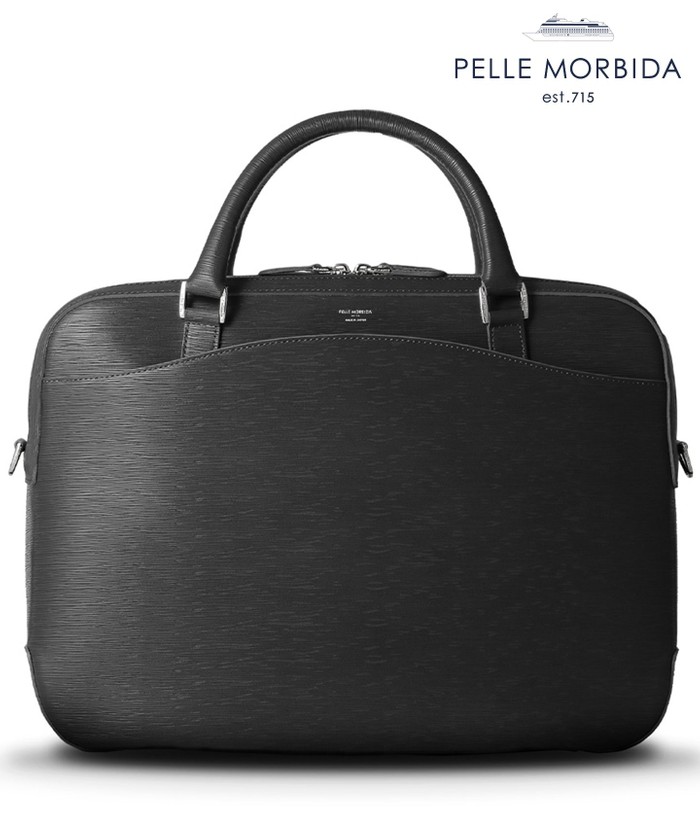 日本製【PELLE MORBIDA】型押しレザー ブリーフバッグ(508569392