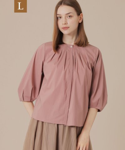 【L】コットンナイロンストレッチブラウス