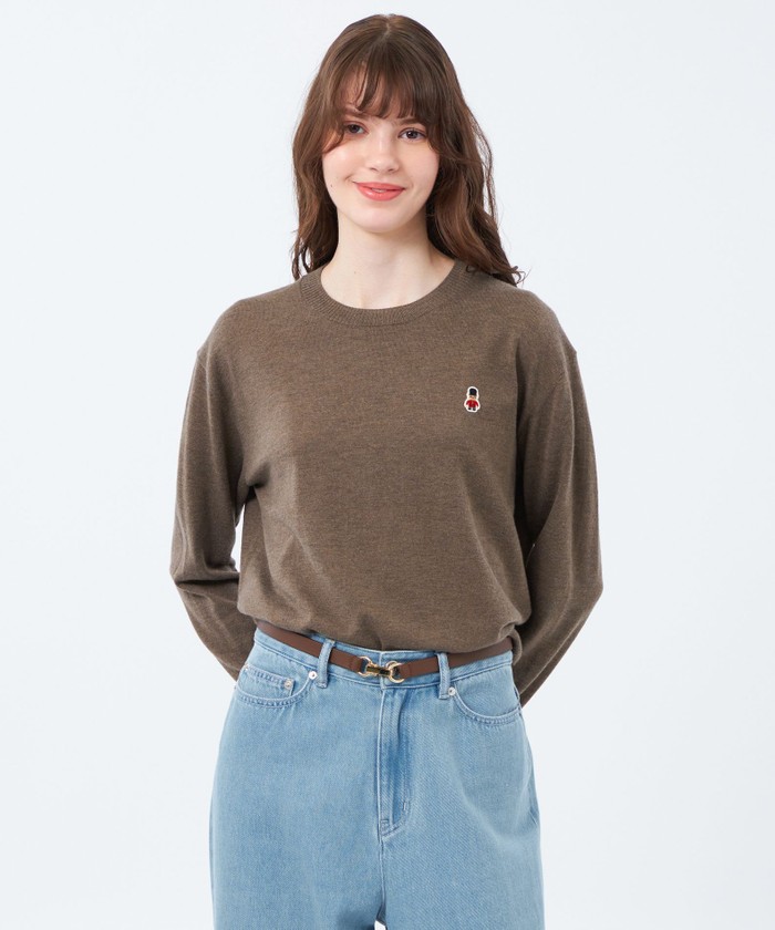 【新品】マッキントッシュフィロソフィー　ニット　セーター　ブラウン Cleric Collar Knit ロングスリーブ(トップス)｜MACKINTOSH PHILOSOPHY