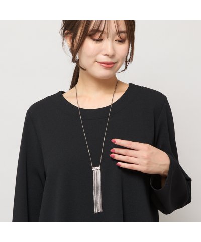 ビジュー調パーツ付きスウィングチェーンネックレス