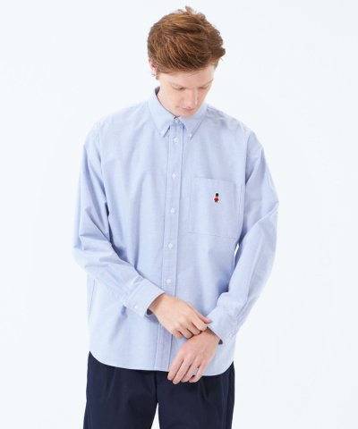 バッキンガムベア オーバーサイズボタンダウンシャツ 無地/柄バリエーション