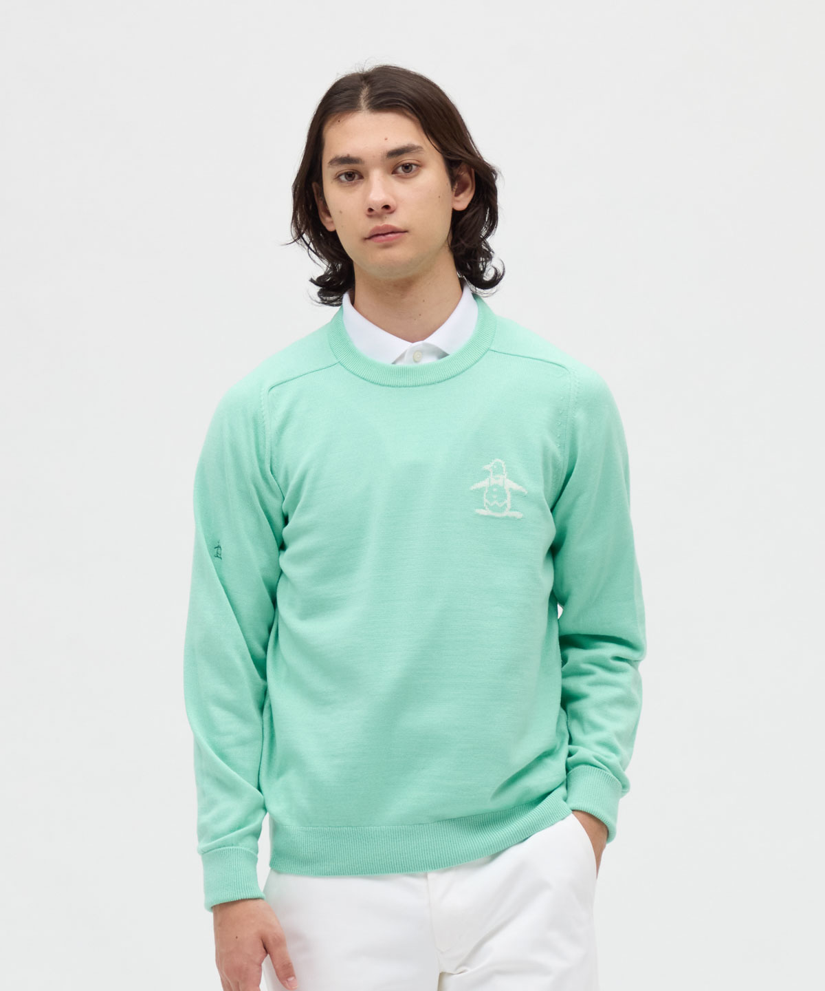 マンシングウェア Munsingwear 吸湿発熱ビッグロゴクルーネック