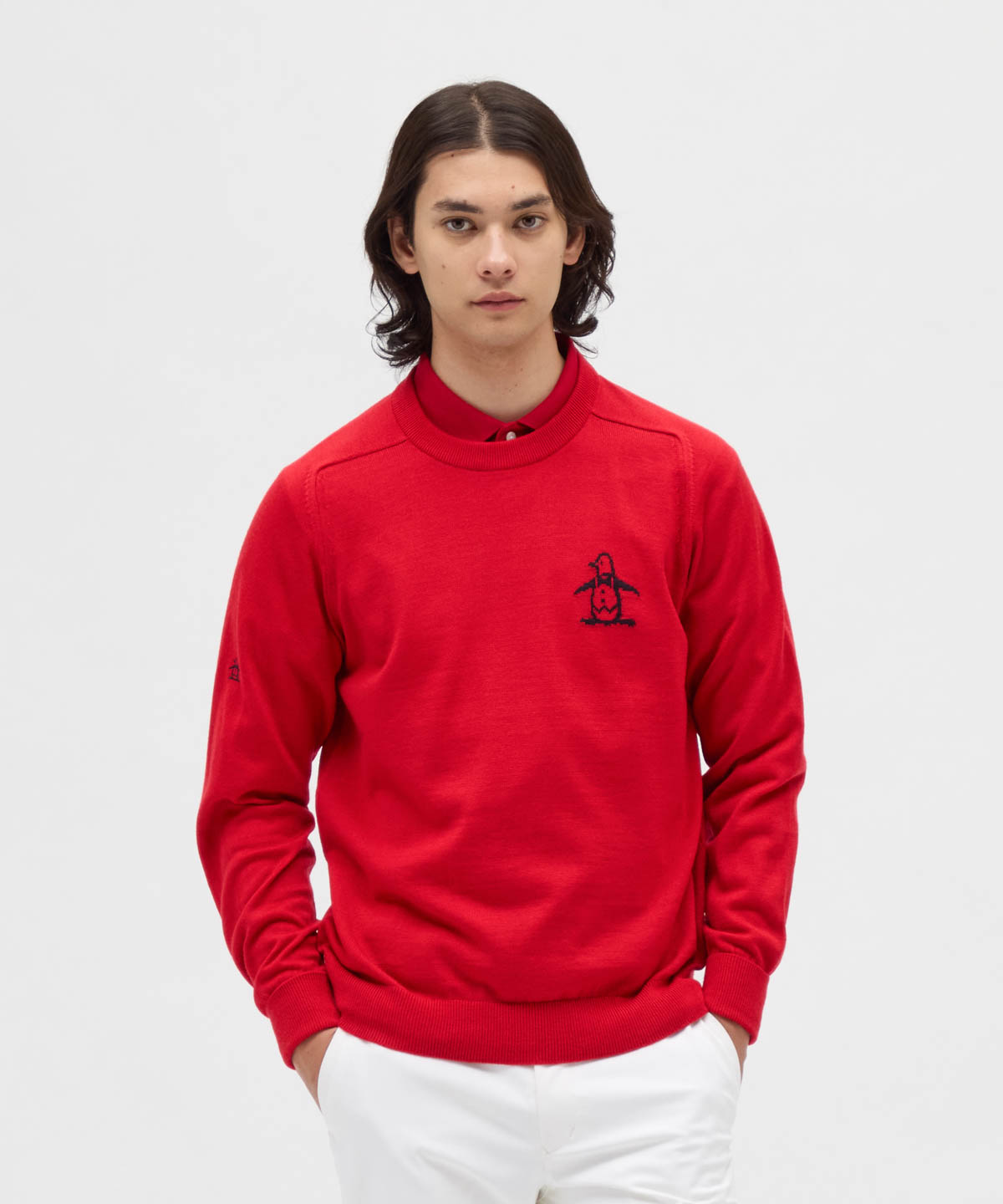 マンシングウェア Munsingwear 吸湿発熱ビッグロゴクルーネック