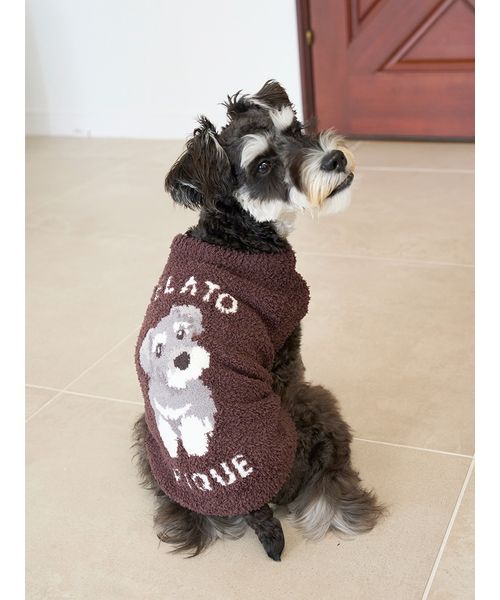 GELATOPIQUECAT & DOG 【CAT & DOG】ベビモコシュナウザージャガードプルオーバー BRW L GELATOPIQUECAT & DOG 【CAT & DOG】ベビモコシュナウザージャガードプルオーバー BRW L