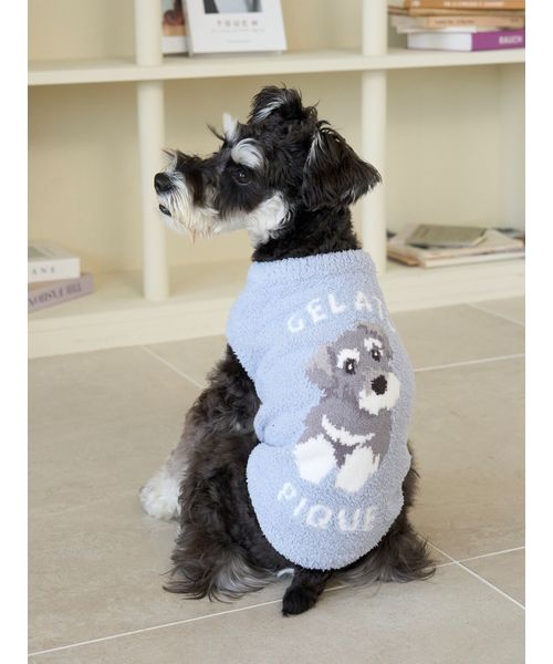 GELATOPIQUECAT & DOG 【CAT & DOG】ベビモコシュナウザージャガードプルオーバー BLU L GELATOPIQUECAT & DOG 【CAT & DOG】ベビモコシュナウザージャガードプルオーバー BLU L