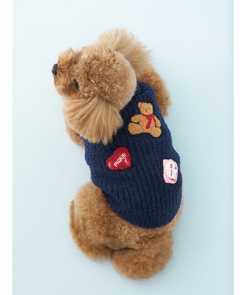 GELATOPIQUECAT & DOG 【CAT & DOG】ベビモコベアサガラ刺繍プルオーバー NVY L GELATOPIQUECAT & DOG 【CAT & DOG】ベビモコベアサガラ刺繍プルオーバー NVY L