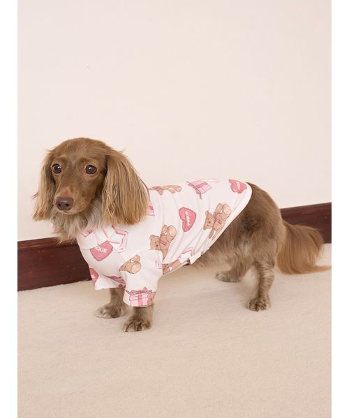 GELATOPIQUECAT & DOG 【CAT & DOG】フェイバリット柄プルオーバー PNK L GELATOPIQUECAT & DOG 【CAT & DOG】フェイバリット柄プルオーバー PNK L