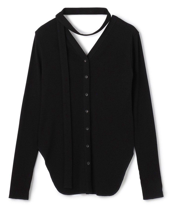 UNCRAVE 【洗濯機洗い可】ヴィンテージリブ 2WAYトップス ブラック F UNCRAVE 【洗濯機洗い可】ヴィンテージリブ 2WAYトップス ブラック F