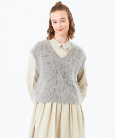 【LEE11月号掲載/蛯原友里さん着用】アルパカシャギーニットベスト