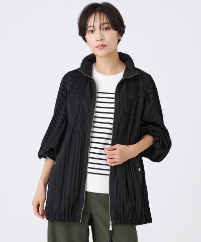 【はっ水】【防風】【ウォッシャブル】ジャージープリーツアウター