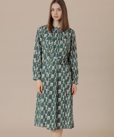 【婦人画報11月号掲載】レトロタイルプリントワンピース