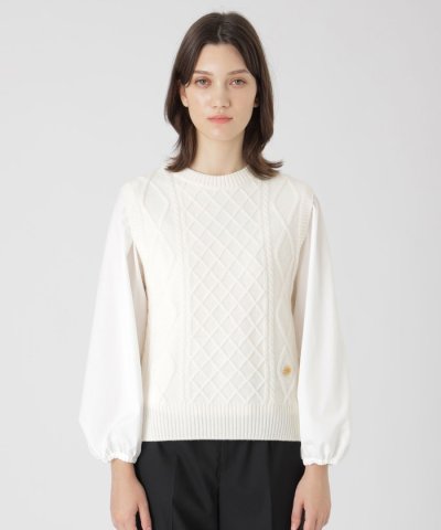 ニットベスト付きカットソー