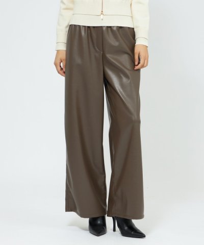 シンセティックレザー ワイドパンツ