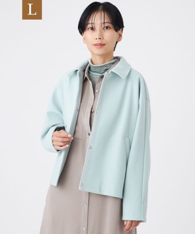 【L】【カタログ掲載】【ウォッシャブル】ウールライクジャージ―ブルゾン