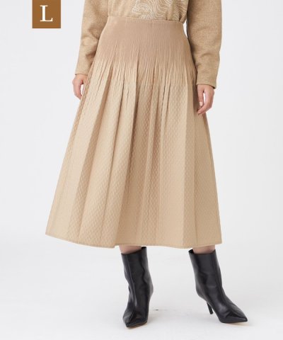 【L】【カタログ掲載】【ウォッシャブル】ダイヤジャカードシャーリングスカート