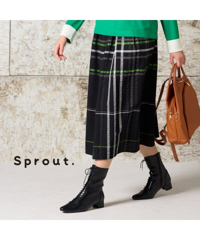 【L～４L】新潟素材チェックスカート