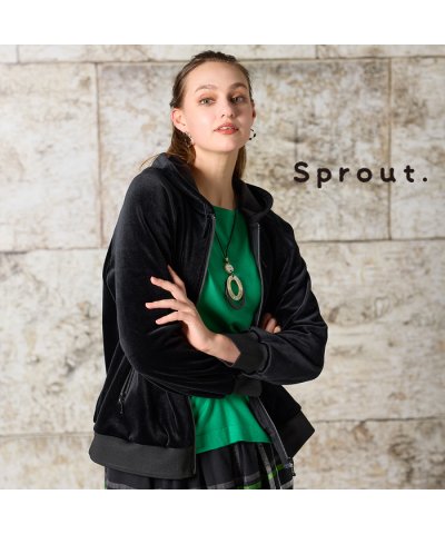 【M～4L】ベロアボンディングジップアップパーカー