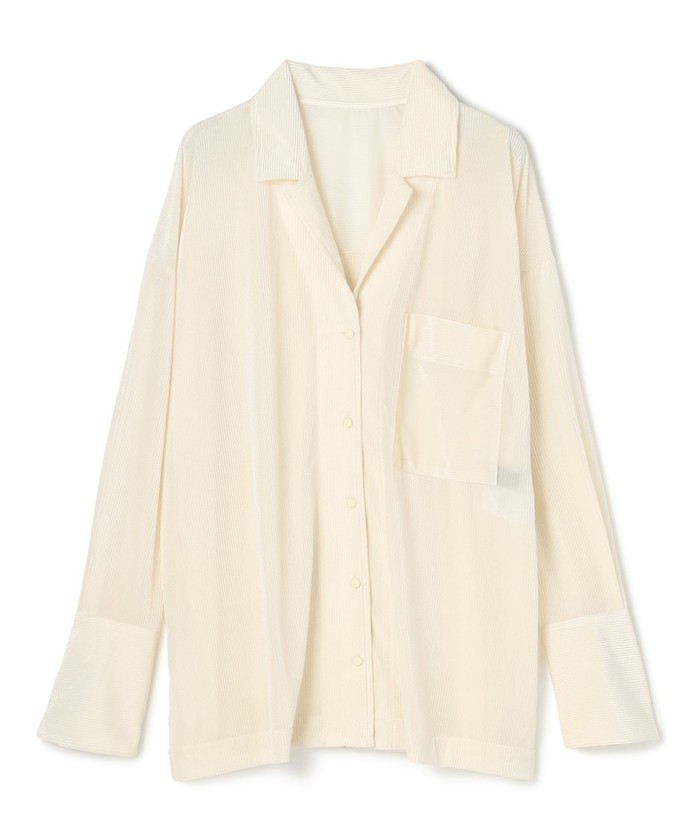 UNCRAVE 【洗濯機洗い可】シアーベロアリブ シャツ エクリュ F UNCRAVE 【洗濯機洗い可】シアーベロアリブ シャツ エクリュ F