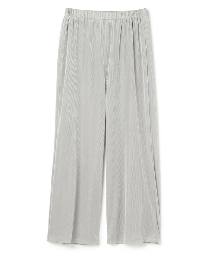 UNCRAVE 【洗濯機洗い可】シアーベロアリブ ギャザーパンツ ライトグレー 1 UNCRAVE 【洗濯機洗い可】シアーベロアリブ ギャザーパンツ ライトグレー 1