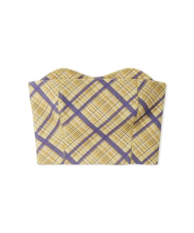 ウーリーチェックプリントビスチェ