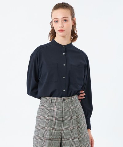 ウールトロバンドカラーシャツ