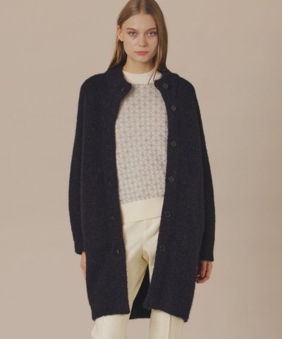 アルパカループロングカーディガン