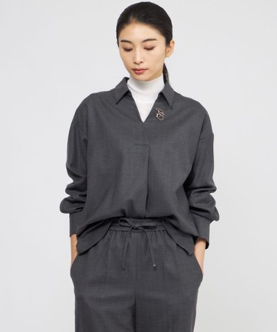 【eclat掲載】【防しわ性】ウォッシャブルストレッチ　ブラウス