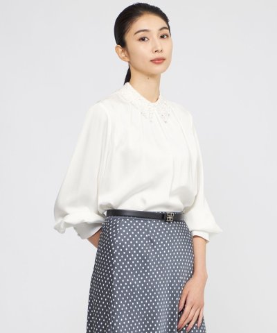 【ウォッシャブル】ストレッチダブルサテン　ブラウス