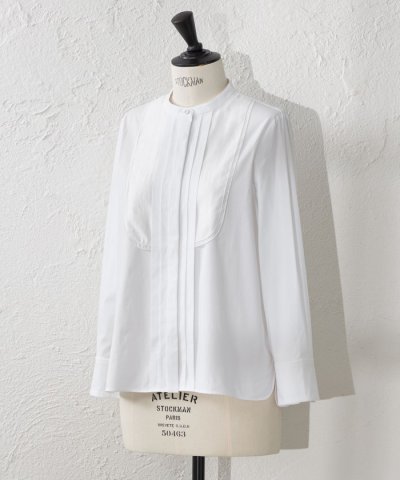 【ATELIER COLLECTION】 ストレッチブロードビブヨークブラウス