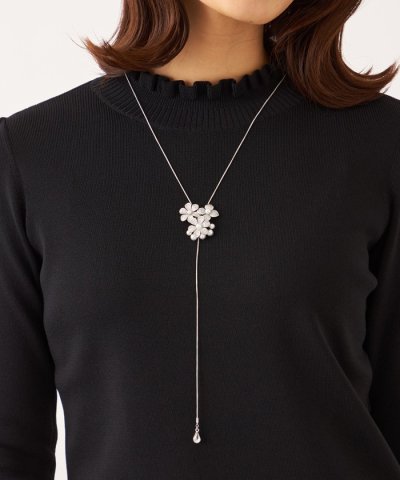 パヴェフラワースライド ネックレス