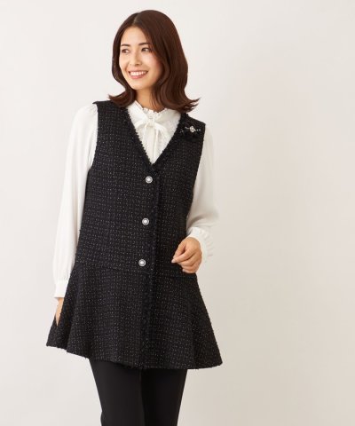 リボンニットファンシー ロングジレ