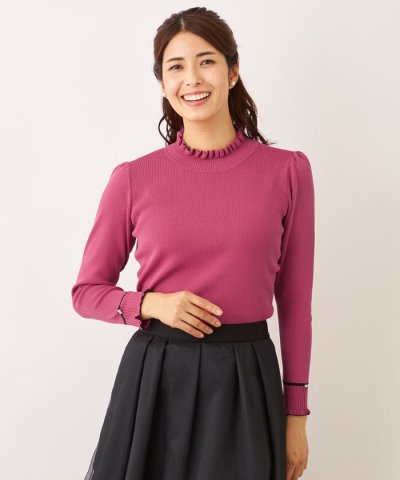 フリルハイネック ニット