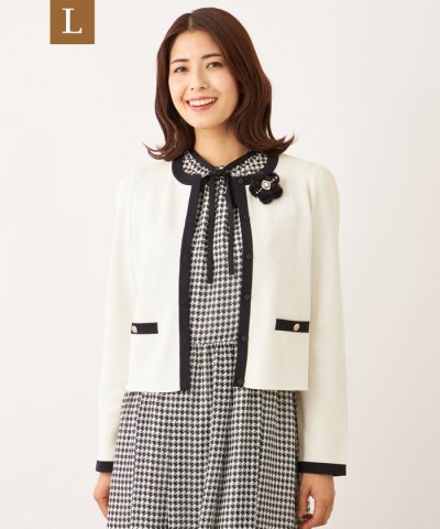 【L】バイカラー ショートカーディガン