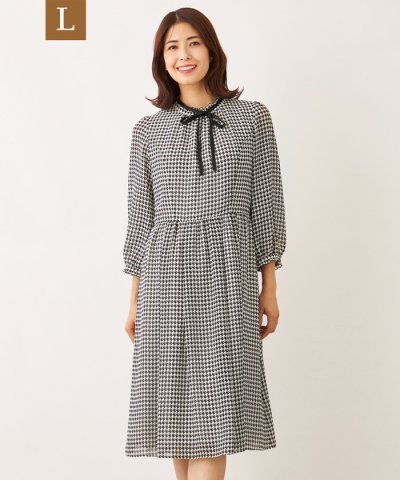 【L】ジョーゼット千鳥 ワンピース
