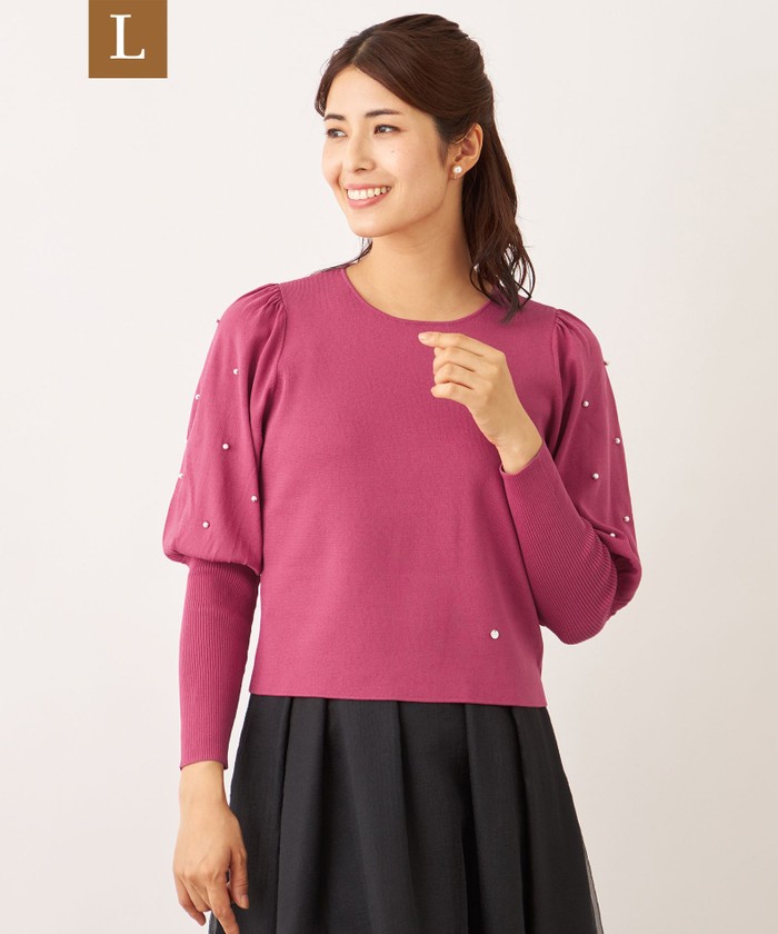 とと　Cニット　ピンク ピンク系｜ニット・セーター｜TO BE CHIC(Lサイズ)(トゥー ビー シック