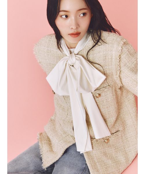 FRAYI. D ビッグボウタイブラウス WHT F