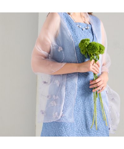 リリアンビューティ Liliane Burty シルク刺繍シアーストール