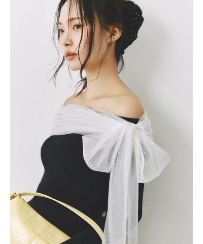 3wayリボンオフショルニットプルオーバー