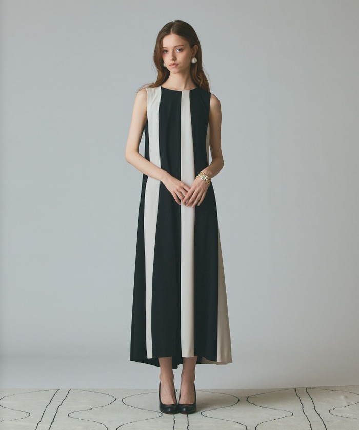 GRACECONTINENTAL バイカラー切替ドレス ブラック 36 GRACECONTINENTAL バイカラー切替ドレス ブラック 36