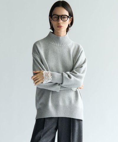 【洗える】カシミヤブレンド ハイネック ニット