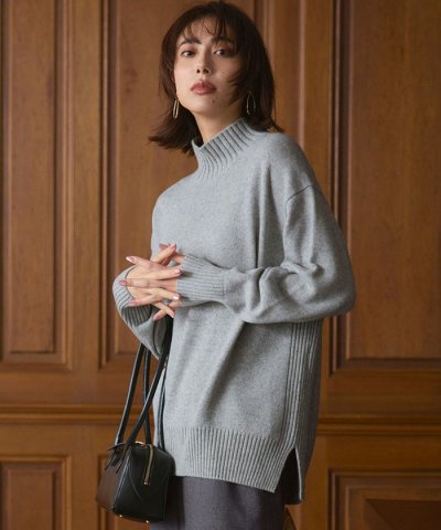 【Oggi12月号掲載/洗える】カシミヤブレンド ハイネック ニット