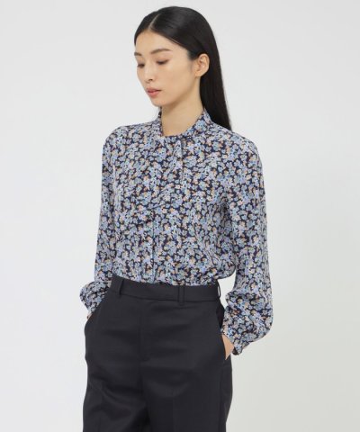 【WEB・一部店舗限定/ウォッシャブル】スモールフラワー　ブラウス