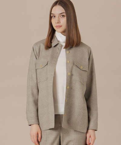 ウールサキソニーシャツ