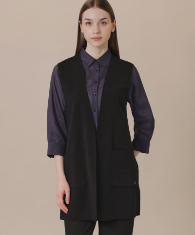 【WEB・一部店舗限定】クリアニットフルニードルジレ