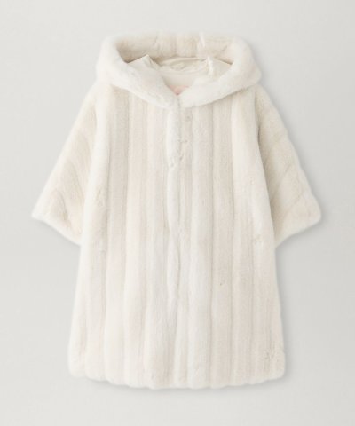 【LEMONPLET】エコファーフーデッドポンチョ《WEB＆EPOCA THE