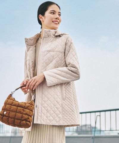 【吸湿発熱・消臭】キルティングタフタコート