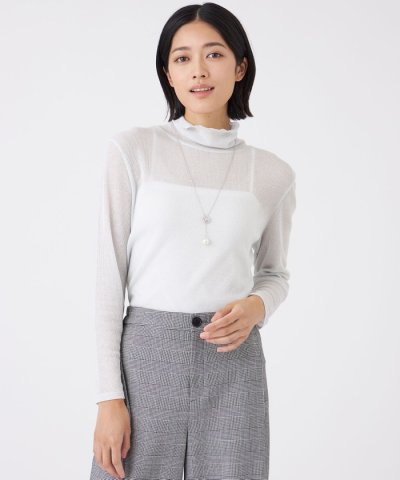 【ウォッシャブル】強撚ラメテレコカットソー